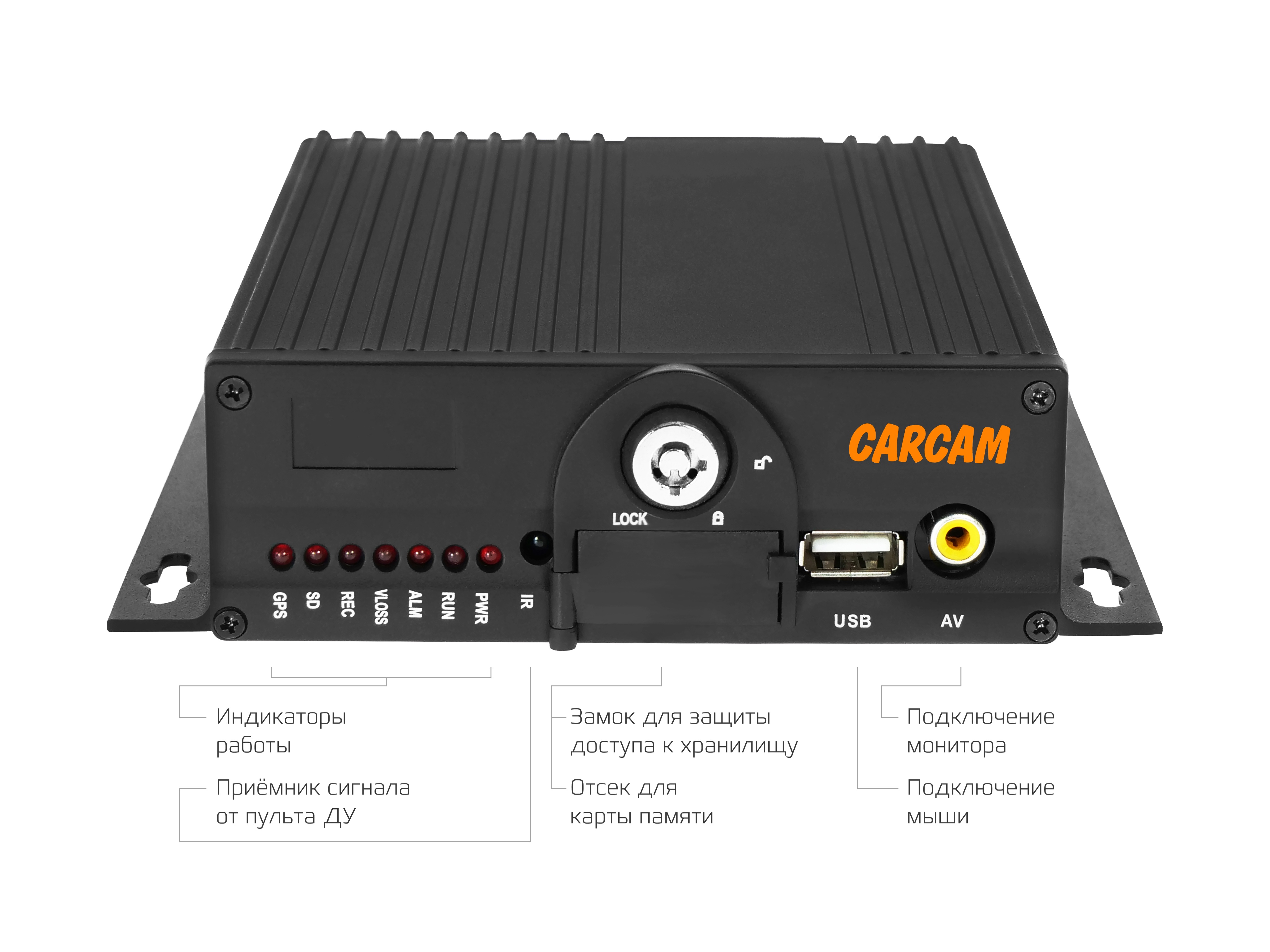 Комплект мониторинга транспорта CARCAM MVR KIT 4422/141X4/DC-BNCX20