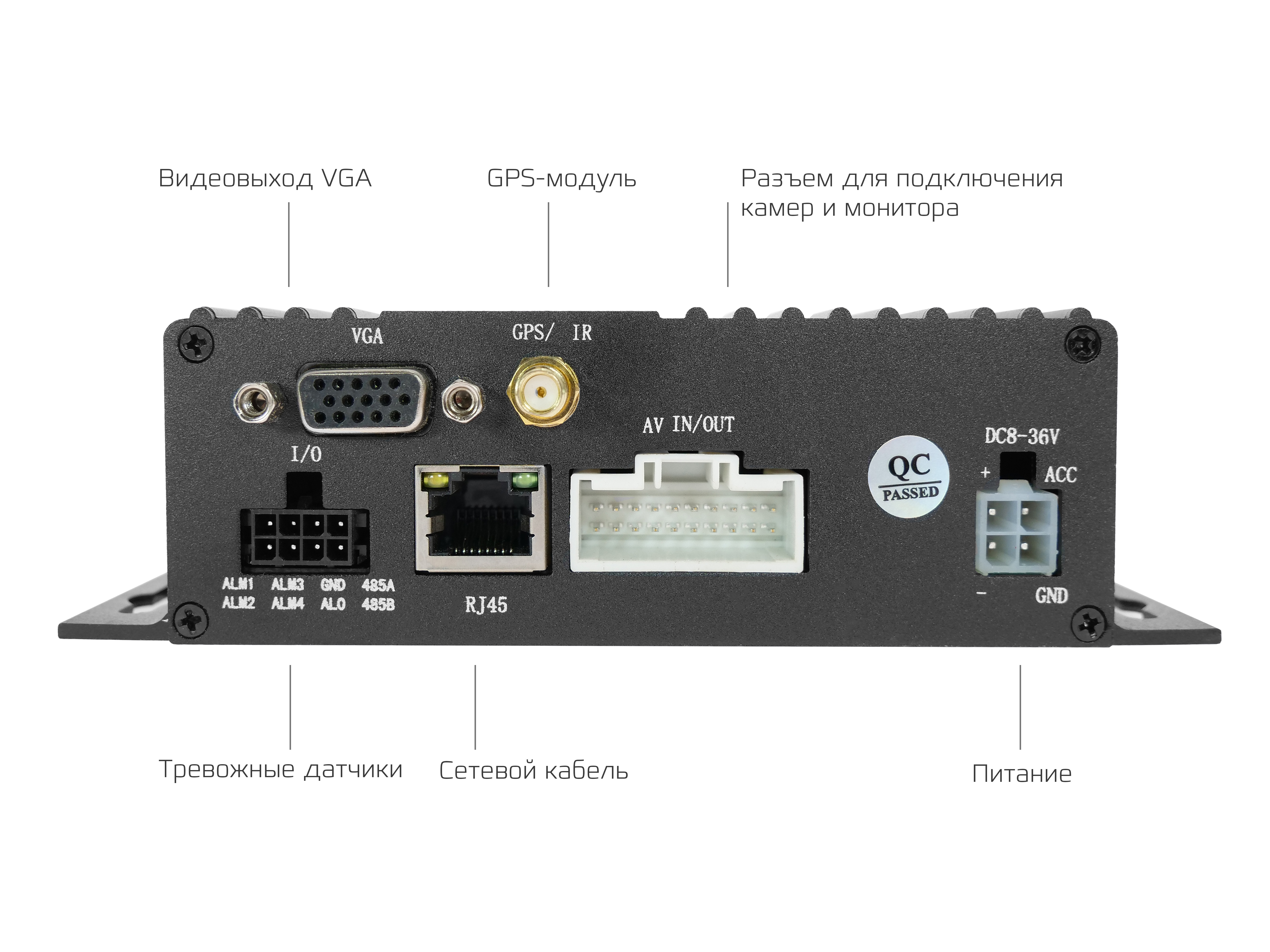 Комплект мониторинга транспорта CARCAM MVR KIT 4422/141X4/DC-BNCX20