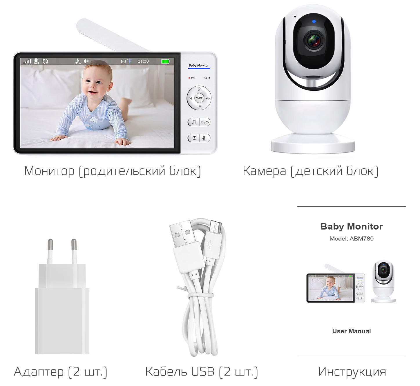 CARCAM Wireless Baby Monitor PTZ Camera (CCABM780)