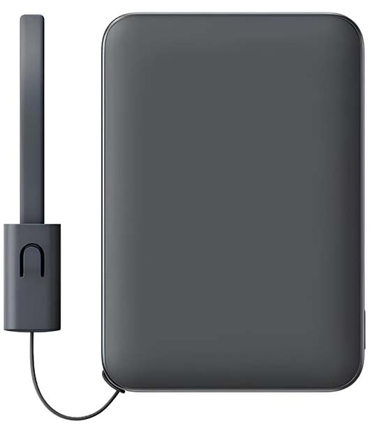 Xiaomi Ultra-thin Power Bank with Built-in Cable 5000W 22.5W (PB0522S) Night Shadow Gray