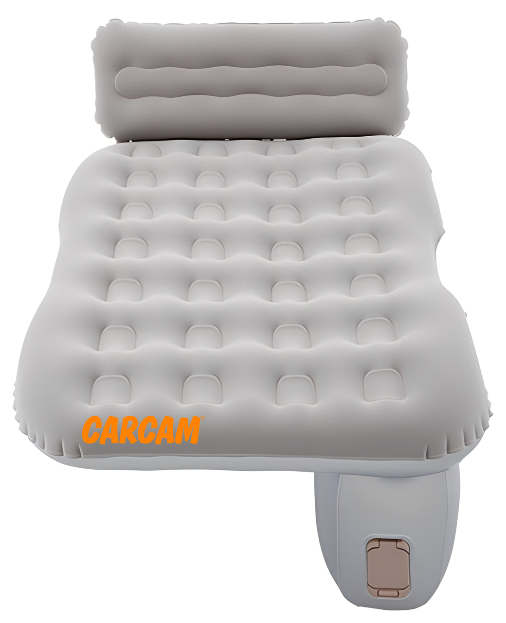 CARCAM Inflatable Back Seat Auto Airbed, Auto Air Pump, Repair Kit, 135x85 cm. (CCMTE1750) Gray