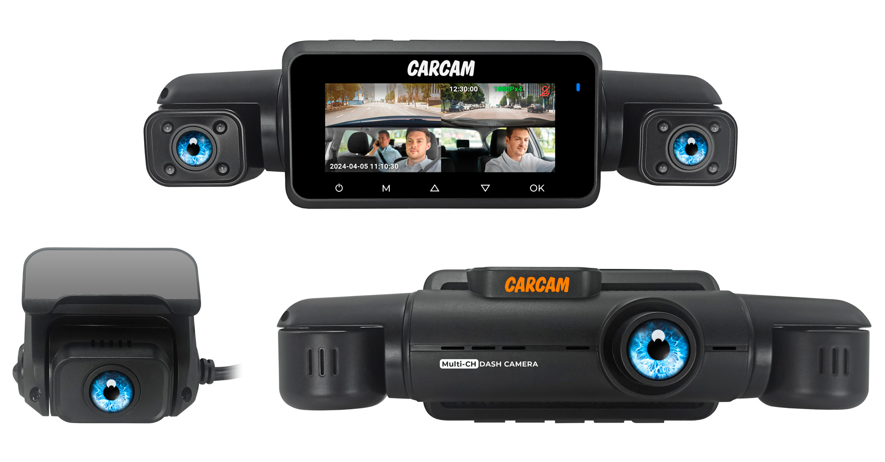 CARCAM 4CH FullHD (4x1080p) Super Real View 360º WiFi DASH CAM GPS DVR CC-365