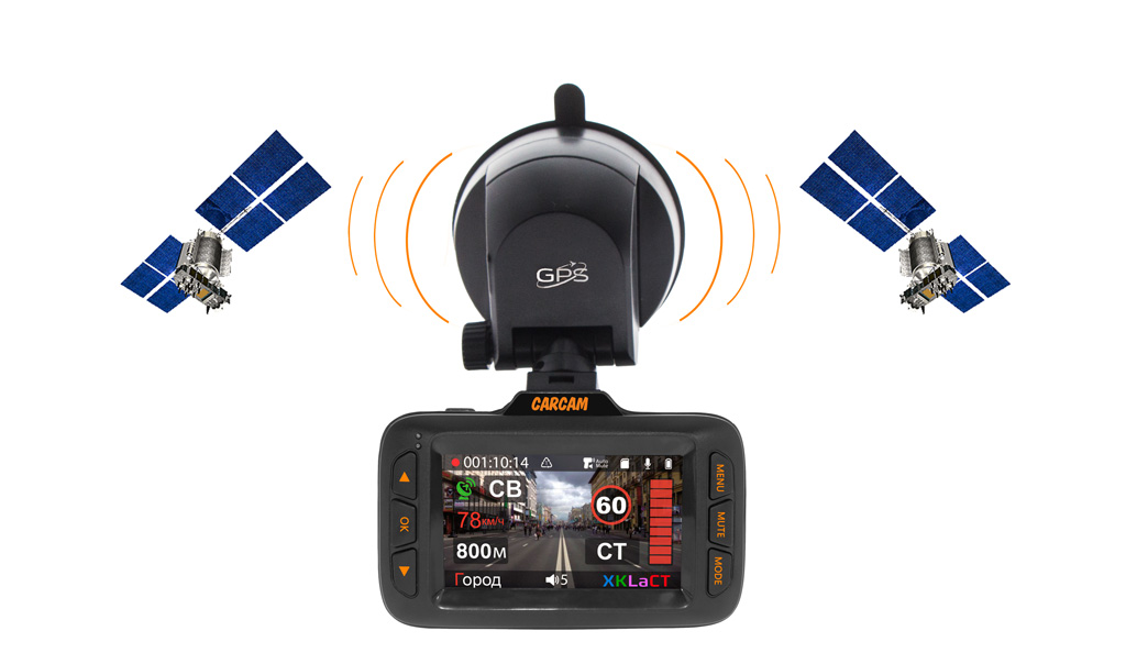Автомобильный видеорегистратор CARCAM HYBRID - GPS/ГЛОНАСС модуль