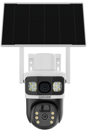 CARCAM 4MP Solar Outdoor PTZ Triple View Camera V380BP8Pro-4G