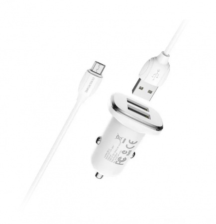 Borofone BZ12m АЗУ 2USB 2.4A для micro USB Белый Borofone BZ12m АЗУ 2USB 2.4A для micro USB Белый