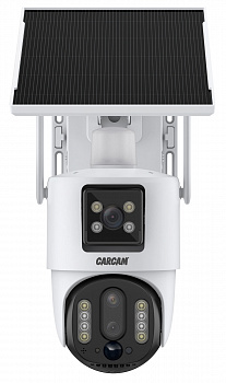 CARCAM 4MP Solar Outdoor PTZ 10x Hybrid Zoom Triple Lens Dual View Camera V380BP5DL-4G