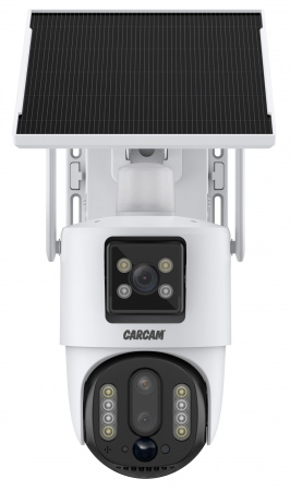CARCAM 4MP Solar Outdoor PTZ 10x Hybrid Zoom Triple Lens Dual View Camera V380BP5DL-4G