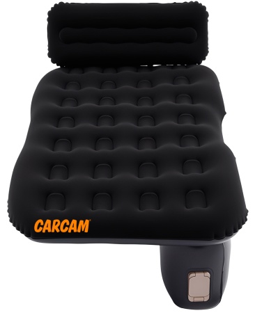 CARCAM Inflatable Back Seat Auto Airbed, Auto Air Pump, Repair Kit, 135x85 cm. (CCMTE1750) Black