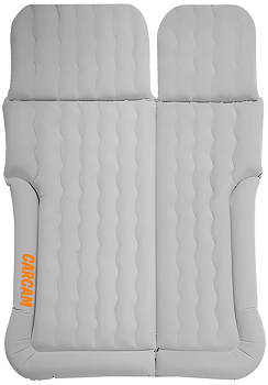 CARCAM Inflatable Auto Airbed, Two Pillows, Auto Air Pump, Repair Kit, 175x155 cm. (CCMTE134) Gray
