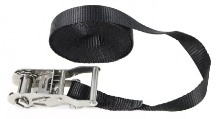 Ремень с храповым механизмом CARCAM (стальная ручка) 5м Черный