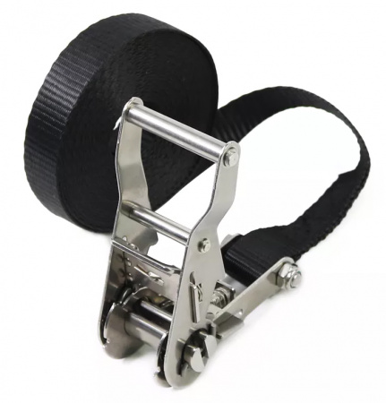 Ремень с храповым механизмом CARCAM (стальная ручка) 2м Черный