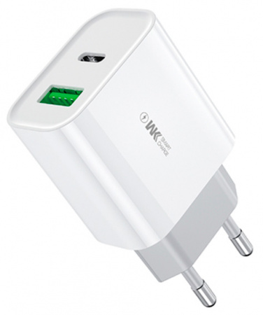 Wekome MaxSpeed Type-C + USB Fast Charger 20W (WP-U53) White