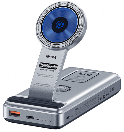 Wekome Wireless Fast Charging 5-in-1 Power Bank 20000mAh (WP-37) Silvery