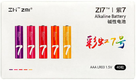 Xiaomi ZMI Alkaline Rainbow AAA (LR03) 40pcs