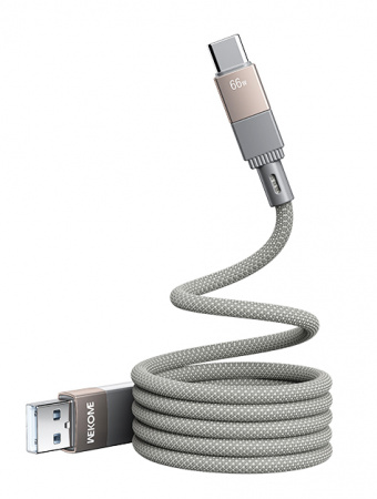 Wekome Magneto Series Magnetic Data Cable USB A to Type-C 1m 66W (WDC-45) Grey