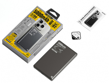 Wekome Blade Ultra-Thin Magnetic Wireless Power Bank 15W 5000 mAh Type-C (WP-82) Tarnish