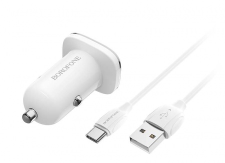 Borofone BZ12Aa АЗУ 1USB 3.0A QC3.0 Быстрая зарядка для Type-C Белый Borofone BZ12Aa АЗУ 1USB 3.0A QC3.0 Быстрая зарядка для Type-C Белый