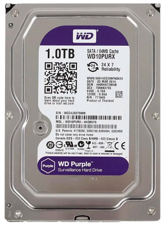 WD HDD 1TB, SATA III, 3.5" (WD10PURX)