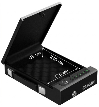 CARCAM Tuya Smart WIFI Fingerprint Safe Box (CCH16), black