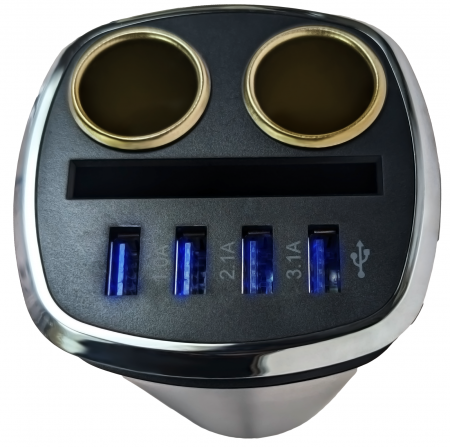 Shunwei 2 Way Cigarette Lighter Socket With 4 USB Port (SD-1931C)