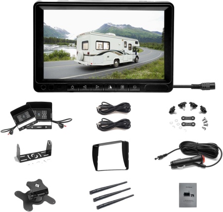  7” LCD Wireless Reversing Monitor + 2 Wireless Backup Cameras KIT YWD-W1
