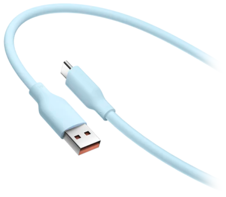 Xiaomi 6A Skin-friendly Silicone Fast Charging Data Cable, 2м (A to C) Blue