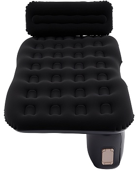 CARCAM Inflatable Back Seat Auto Airbed, Auto Air Pump, Repair Kit, 135x85 cm. (CCMTE1750) Black