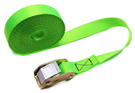 Ремень для фиксации груза с пряжкой CARCAM 2м Зеленый