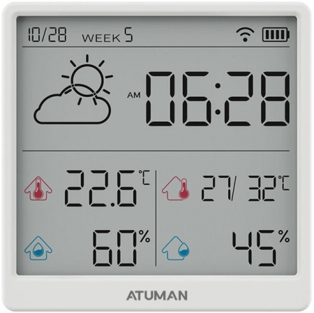 Xiaomi AtuMan Intelligent Temperature and Humidity Clock TH3 White