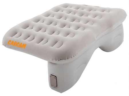 CARCAM Inflatable Back Seat Auto Airbed, Auto Air Pump, Repair Kit, 135x85 cm. (CCMTE1750) Gray