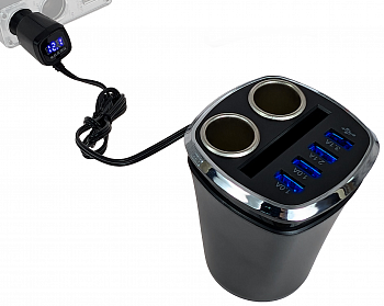 Shunwei 2 Way Cigarette Lighter Socket With 4 USB Port (SD-1931C)