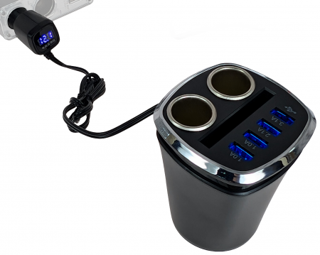 Shunwei 2 Way Cigarette Lighter Socket With 4 USB Port (SD-1931C)