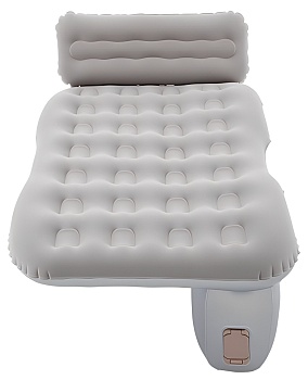 CARCAM Inflatable Back Seat Auto Airbed, Auto Air Pump, Repair Kit, 135x85 cm. (CCMTE1750) Gray